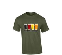 Crown Designs Taste The Grainbow Funny Premium Quality Regular Fit T-Shirt Top for Men and Teens - Military Green/Large