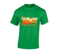 Crown Designs Tatooine Suns Space Wars Sci Fi Movie Film Inspired Premium Quality Regular Fit T-Shirt Top for Men and Teens - Green/3XL