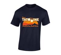 Crown Designs Tatooine Suns Space Wars Sci Fi Movie Film Inspired Premium Quality Regular Fit T-Shirt Top for Men and Teens - Blue/L