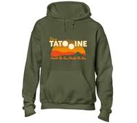 Crown Designs Tatooine Suns Space Wars Sci Fi Movie Film Inspired Premium Quality Unisex Hoodies for Men, Women and Teens - Green/XXL