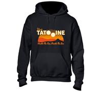 Crown Designs Tatooine Suns Space Wars Sci Fi Movie Film Inspired Premium Quality Unisex Hoodies for Men, Women and Teens - Black / 3XL