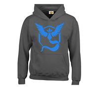 Crown Designs Team Mystic Blue Emblem Motif Pocket Monsters Inspired Gift Unisex Hoodies for Men, Women & Teenagers - Charcoal/Medium