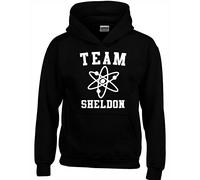 Crown Designs Team Sheldon Atom Symbol Comedy TV Show Inspired Gift Unisex Hoodies for Men, Women & Teenagers - Black/Medium