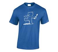 Crown Designs Teddy Bear Banksy Style Novelty Gifts for Men & Teenagers T-Shirts Tops - Royal/Medium