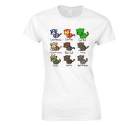 Crown Designs The Cat Superheros Super Hero Movie & Comic Book Fan Gift for Women & Teenagers Fitted T-Shirts Tops - White/XXL - 14/16