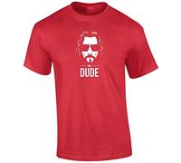 Crown Designs The Dude Classic Movie Film Inspired for Men & Teenagers T-Shirts Tops - Red/X-Large