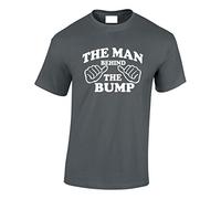 Crown Designs The Man Behind The Bump Funny Cool for Men & Teenagers T-Shirts Tops - Charcoal/X-Large