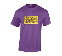 Crown Designs The Sarcasm is Strong Sci Fi Wars Movie Film Inspired Premium Quality Regular Fit T-Shirt Top for Men and Teens - Purple/3XL