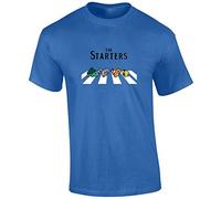 Crown Designs The Starters Abbey Road Beatles Album Style Pocket Monsters Inspired Gift for Young Children T-Shirts Tops (Royal Blue/Ages 12-13 Years)