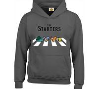 Crown Designs The Starters Abbey Road Beatles Album Style Pocket Monsters Inspired Gift Unisex Hoodies for Men, Women & Teenagers - Charcoal/Medium