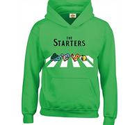 Crown Designs The Starters Abbey Road Beatles Album Style Pocket Monsters Inspired Gift Unisex Hoodies for Men, Women & Teenagers - Green/X-Large