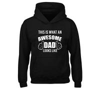 Crown Designs This is What an Awesome Dad Looks Like Cool Novelty Premium Quality Unisex Hoodies for Men, Women and Teens - Black / 3X-Large