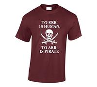 Crown Designs to ERR is to Human Funny Cool for Men & Teenagers T-Shirts Tops - Maroon/XX-Large
