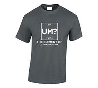 Crown Designs Um The Element of Confusion Cool Funky Geek Nerd for Men & Teenagers T-Shirts Tops - Charcoal/Large