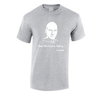 Crown Designs Use The Force Harry - Gandalf Sci-Fi Mashup Funny Cool for Men & Teenagers T-Shirts Tops - Grey/Large