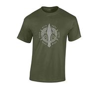Crown Designs Viking Dagger Cool Novelty Premium Quality Regular Fit T-Shirt Top for Men and Teens - Military Green/L