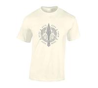 Crown Designs Viking Dagger Cool Novelty Premium Quality Regular Fit T-Shirt Top for Men and Teens -Natural/L