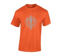 Crown Designs Viking Dagger Cool Novelty Premium Quality Regular Fit T-Shirt Top for Men and Teens - Orange/L