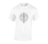 Crown Designs Viking Dagger Cool Novelty Premium Quality Regular Fit T-Shirt Top for Men and Teens - White / 5XL