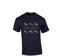 Crown Designs Vinyl Junkie Music Fan Premium Quality Regular Fit T-Shirt Top for Men and Teens - Navy/XX-Large