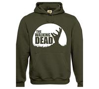 Crown Designs Walking Dead Zombie TV Show Inspired Gift Unisex Hoodies for Men, Women & Teenagers - Military Green/Medium