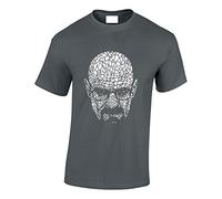 Crown Designs Walter White Head Drawing Crime Lord TV Show Inspired for Men & Teenagers T-Shirts Tops - Charcoal/Medium
