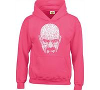 Crown Designs Walter White Head Drawing Crime Lord TV Show Inspired Gift Unisex Hoodies for Men, Women & Teenagers - Hot Pink/Medium
