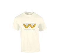Crown Designs Weyland Yutani Vintage Sci Fi Movie Film Inspired Premium Quality Regular Fit T-Shirt Top for Men and Teens - Natural/X-Large