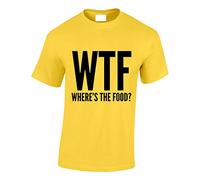 Crown Designs Wheres The Food Funny Cool for Men & Teenagers T-Shirts Tops - Yellow/Large