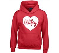 Crown Designs Wifey Funny Unisex Hoodies for Men, Women & Teenagers - Red/X-Large
