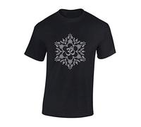 Crown Designs Yoga Namaste Mandala Inspitational Words Premium Quality Regular Fit T-Shirt Top for Men and Teens - Black/XL