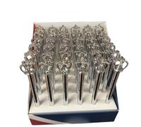 Crown Dimond pen, London Souvenir Crown Dimond pen British Souvenir Crown Pens Best For Travellers And England Lovers Black Ink For Creative Hand Writting Set Of 8 And 10 (10, silver big crown)