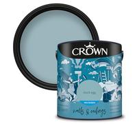 Crown Duck Egg - Mid Sheen Emulsion Paint for Walls and Ceilings - Wipeable - Duck Egg Finish - Hallway and Bedroom - Water Based, Quick Dry, Low Odour Paint - 5L