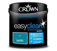 Crown Easyclean Bathroom Mid Sheen Paint 2.5L Teal