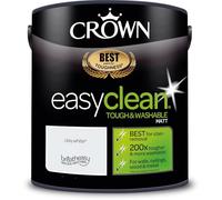 Crown Easyclean Matt Emulsion Paint Clay White 5L - Washable & Wipeable Interior Wall Paint
