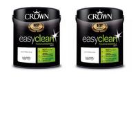 Crown Easyclean Matt Emulsion Paint Pure Brilliant White 2.5L Pack Of 2