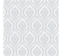 Crown Estelle Damask Mineral Blue Wallpaper - 10.05m x 53cm Roll - Textured Contemporary Versatile Sophisticated - Bedroom Living Room Lounge - Paste The Paper Washable