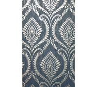 Crown Estelle Damask Navy Wallpaper M1758