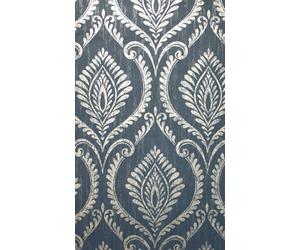 Crown Estelle Damask Navy Wallpaper M1758