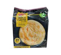 Crown Farms Original Paratha 20’s 1600g Authentic Indian Frozen Flatbread Ready to Cook Layered Paratha Family Pack Product from Bangladesh Pack of 1
