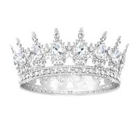 Crown for Women - Birthday Wedding Costume Party Crystal Bridal Accessories Princess Christmas Gold White Crown, Alloy