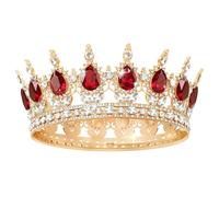 Crown for Women - Birthday Wedding Costume Party Crystal Bridal Accessories Princess Christmas Gold White Crown, Alloy