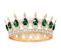 Crown for Women - Birthday Wedding Costume Party Crystal Bridal Accessories Princess Christmas Gold White Crown, Alloy