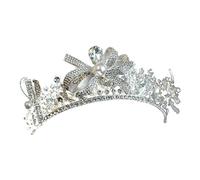 Crown for Women Diamond Crystal Pearl Bow Crown Bridal Wedding Gown Rhinestone Wedding Tiaras