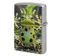 Crown Frog Lighter Case Metal Double-Sided Lighter Cover Pocket Lighters Sleeve Windproof Lighters Accessories for Men Women