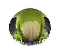 Crown frog Shower Caps for Women Reusable Bath Caps for Men Double Layer Waterproof Hair Cap with EVA Lining Stylish Large Shower Bonnet Soft Bath Hat for Long Hair, Braids