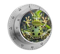 Crown Frog Timer Stainless Digital Visual Timer Exquisite Mechanical Countdown Time Management Tools with Silent Operation Timer for Kitchen Office Classroom