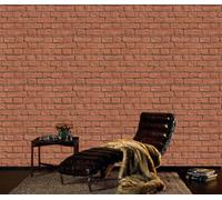 Crown Glitter Red Brick Wall Quality Feature Designer Textured Wallpaper M1059