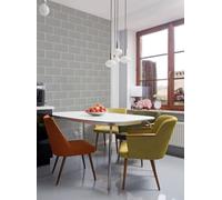 Crown Glittered London Tile Effect Grey Wallpaper M1123