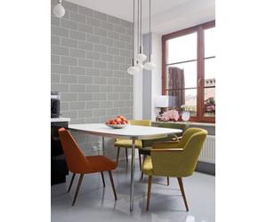 Crown Glittered London Tile Effect Grey Wallpaper M1123